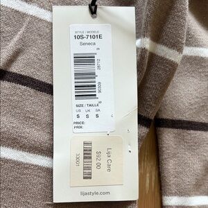 Lija Seneca Brown and Cream Knit Top